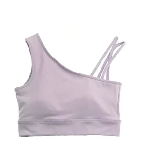 AddElm One-shoulder asymmetrical sport bra – Lilac